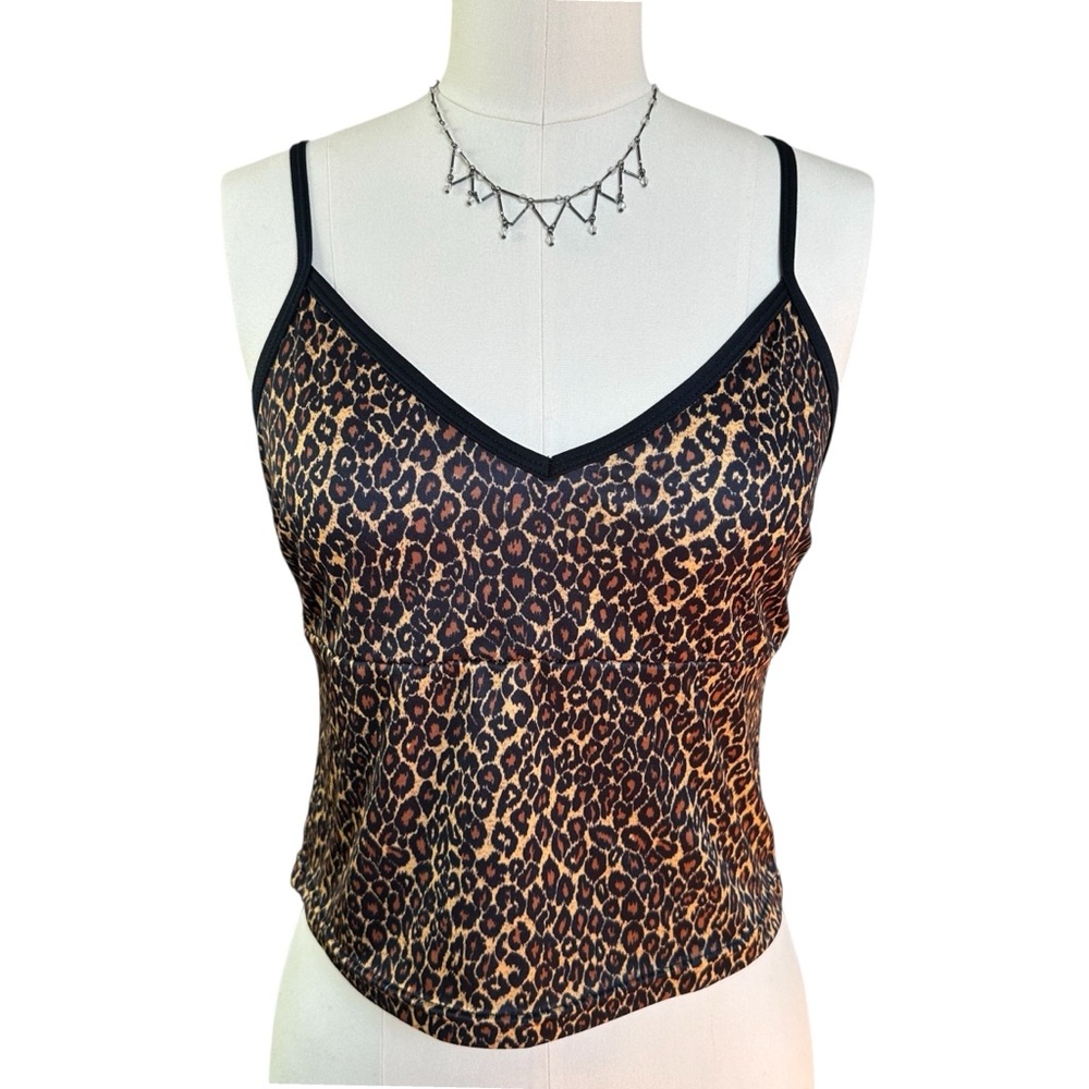 🐆 VTG leopard print v-neck cami